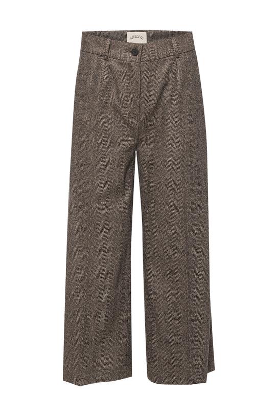 Wełniane spodnie w jodełkę  o długości 7/8 - 1