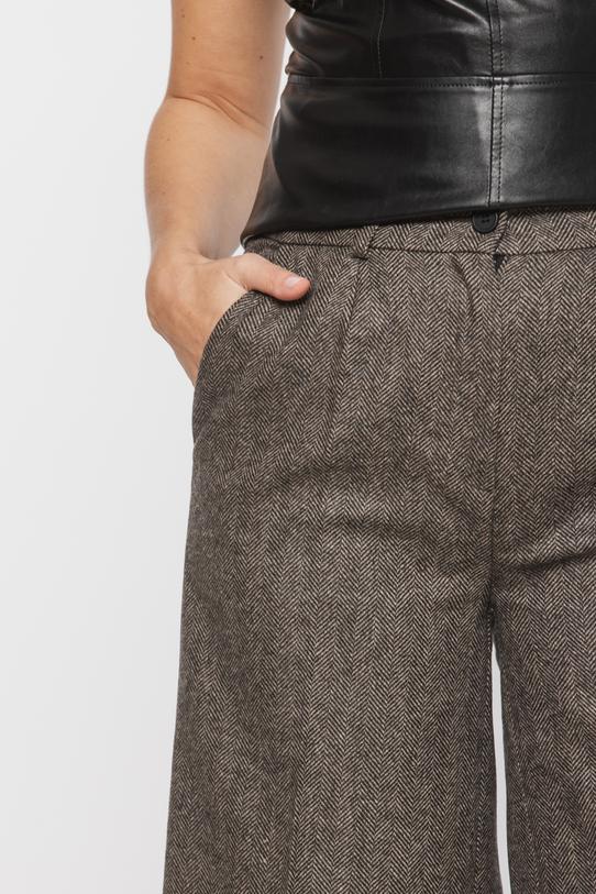 Wełniane spodnie w jodełkę  o długości 7/8 - 4