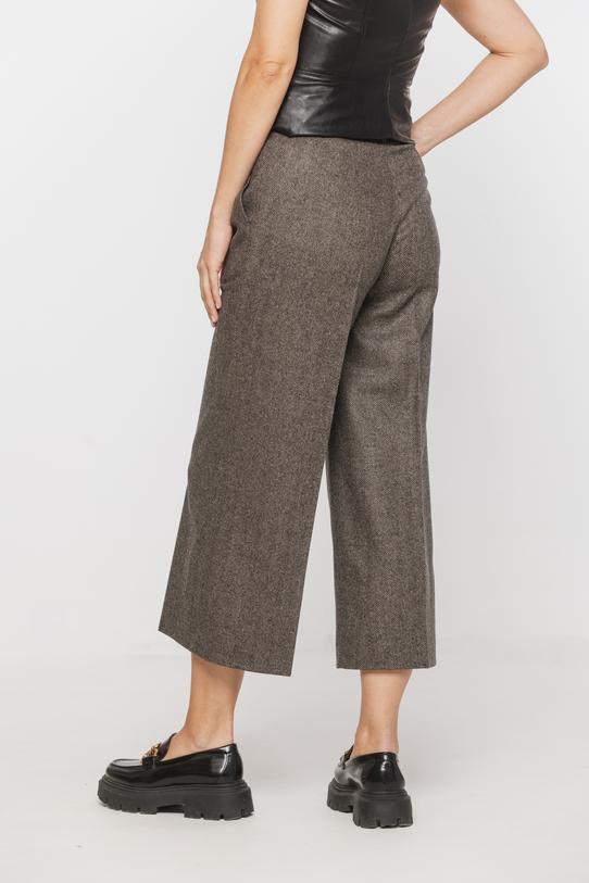 Wełniane spodnie w jodełkę  o długości 7/8 - 3