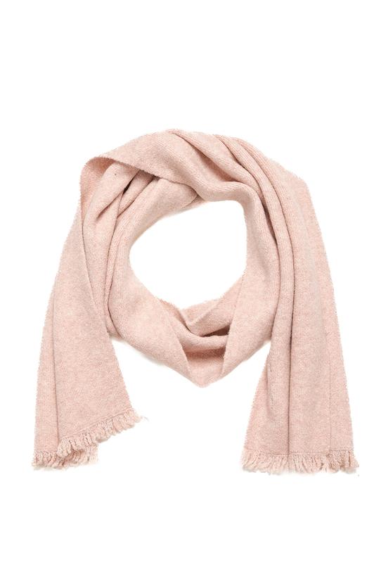 Wizualizacja Wełniany jasnoróżowy szal z miękkiej dzianiny