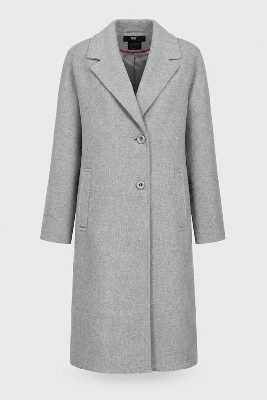 common:product-alt-prefix A simple woollen coat made from ash-grey textured fabric