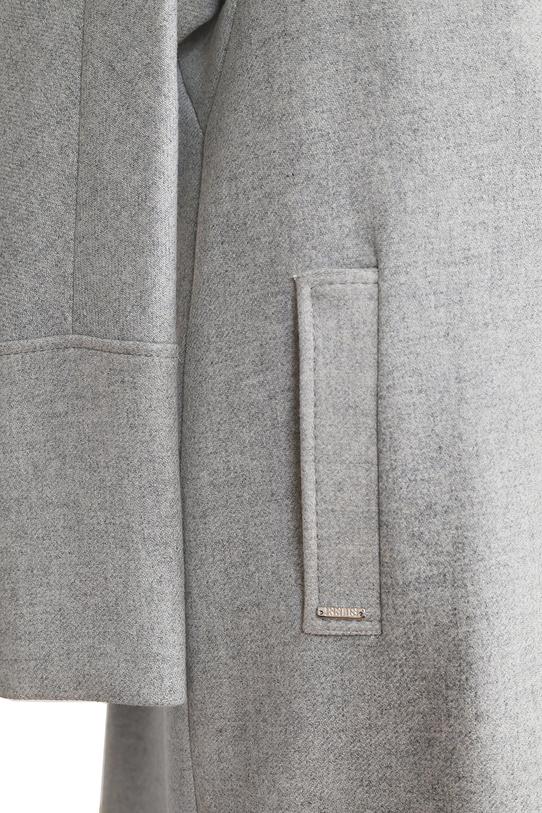 A simple woollen coat made from ash-grey textured fabric - 2