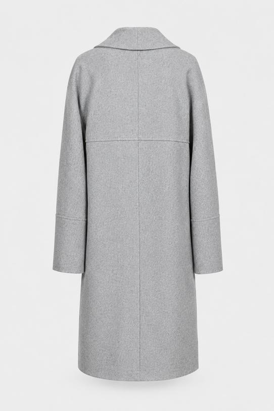 A simple woollen coat made from ash-grey textured fabric - 1