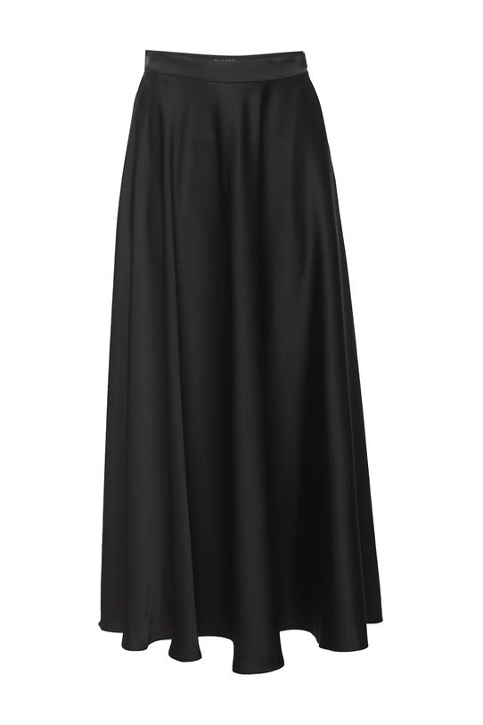 Wieczorowa rozkloszowana spódnica z czarnej satyny - 1