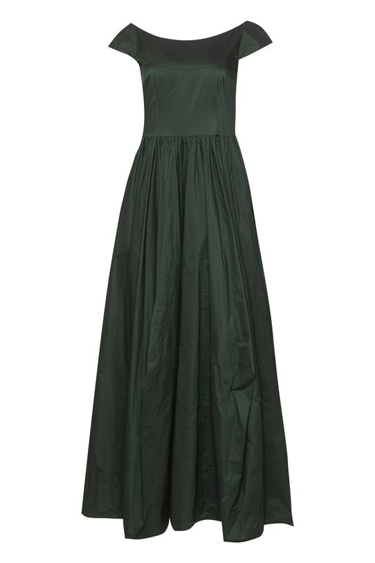 Wieczorowa suknia z tafty w kolorze królewskiej zieleni - 1
