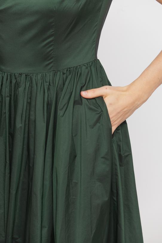 Wieczorowa suknia z tafty w kolorze królewskiej zieleni - 5