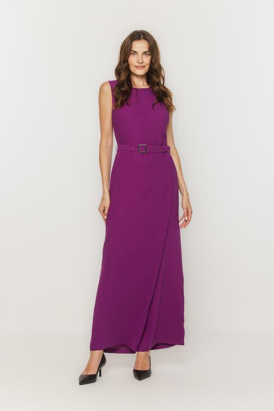 Wizualizacja Wieczorowy długi kombinezon z eleganckiej fioletowej tkaniny