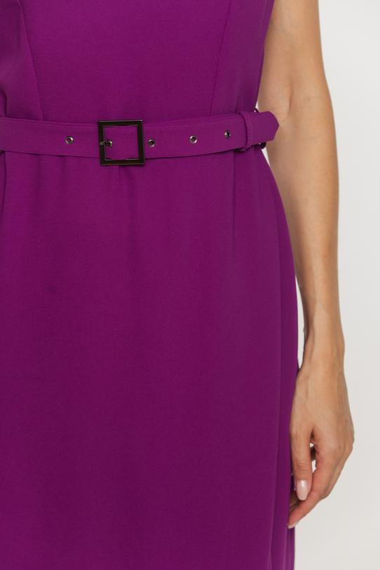 Wieczorowy długi kombinezon z eleganckiej fioletowej tkaniny - 5