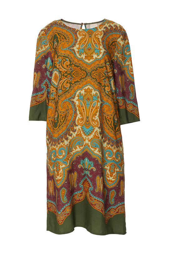 Wiskozowa lekka sukienka w jesiennych kolorach - 1