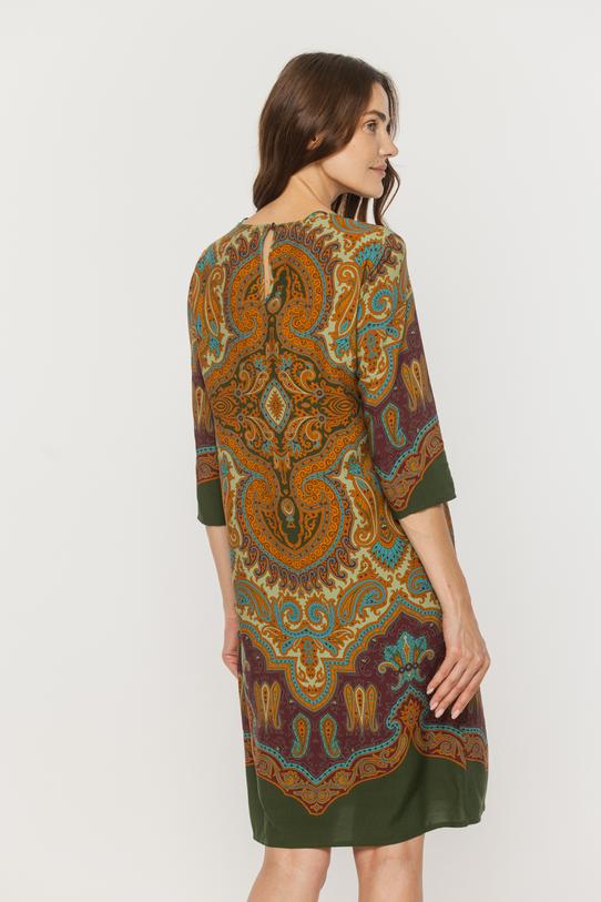 Wiskozowa lekka sukienka w jesiennych kolorach - 3