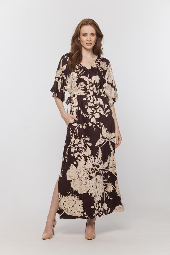 Wizualizacja Wiskozowa letnia sukienka z kimonowym rękawem