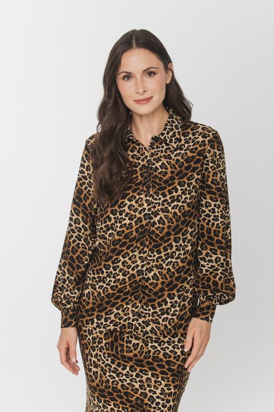 Wiskozowa prosta koszula w zwierzęcy wzór - 2