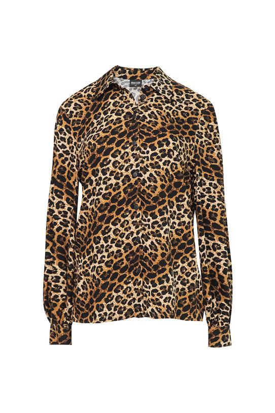 Wiskozowa prosta koszula w zwierzęcy wzór - 1