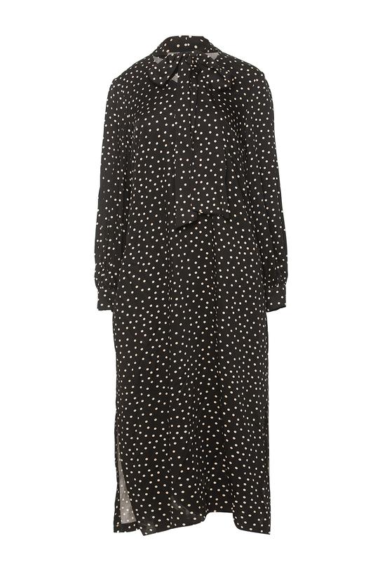 Wiskozowa prosta sukienka z długim rękawem i wiązaniem - 1