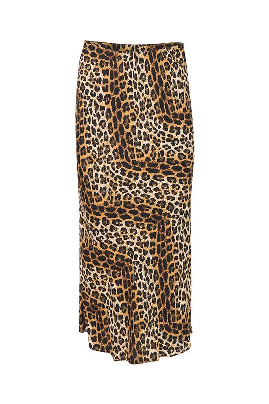 Wiskozowa spódnica w panterkowy wzór z elastyczna talią - 1