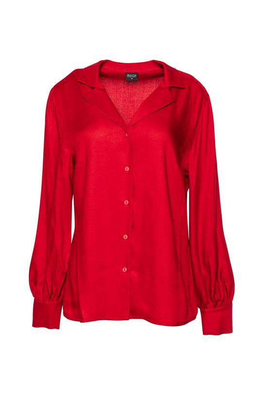 Wizytowa czerwona koszula z tkaniny wiskozowej - 1