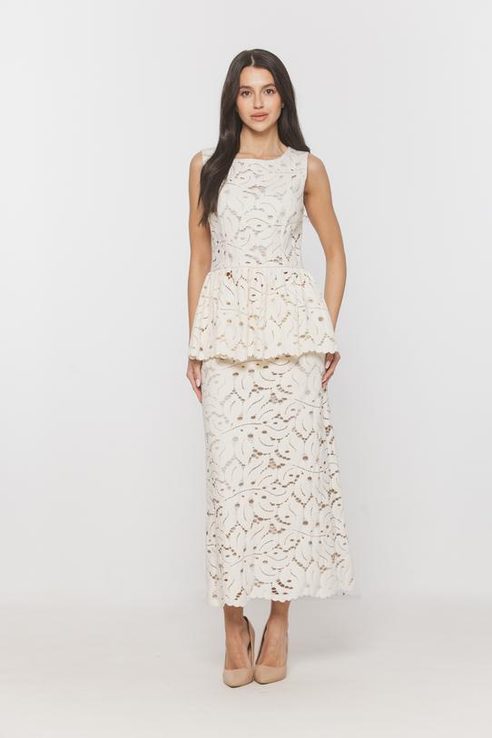 Wizualizacja Wizytowa koronkowa bluzka ecu z baskinką