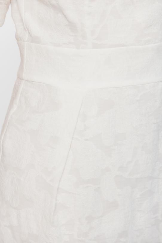 Wizytowa sukienka ecru o tulipanowym kroju - 5