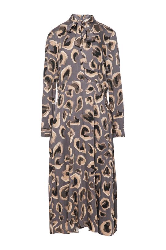 Wizytowa sukienka midi z wiskozy wiązana przy dekolcie - 1