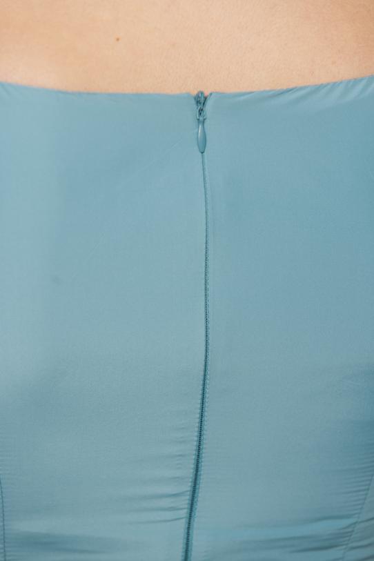 Wizytowa turkusowa sukienka z lekkiej posykującej tafty - 5