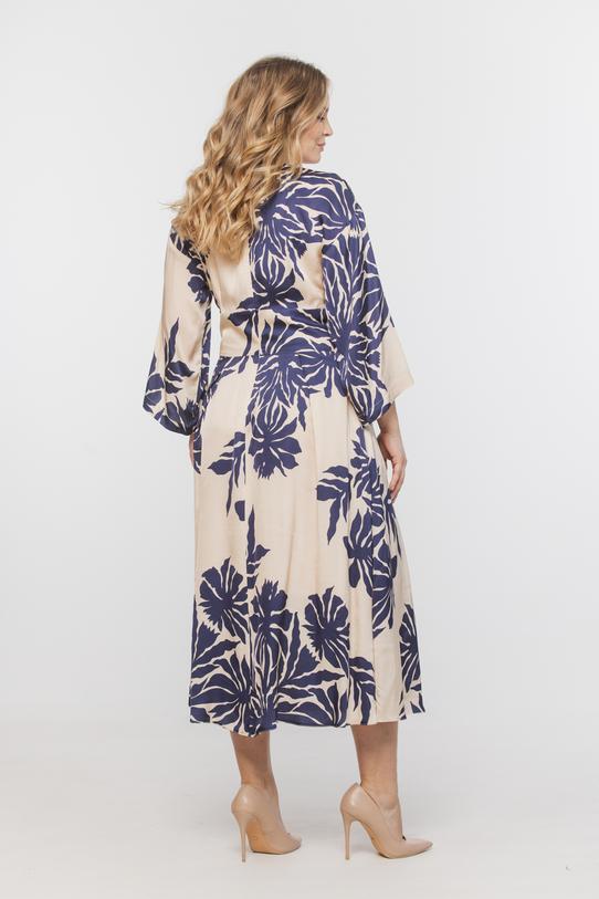 Wizytowa wiskozowa sukienka z kopertowym dekoltem - 3