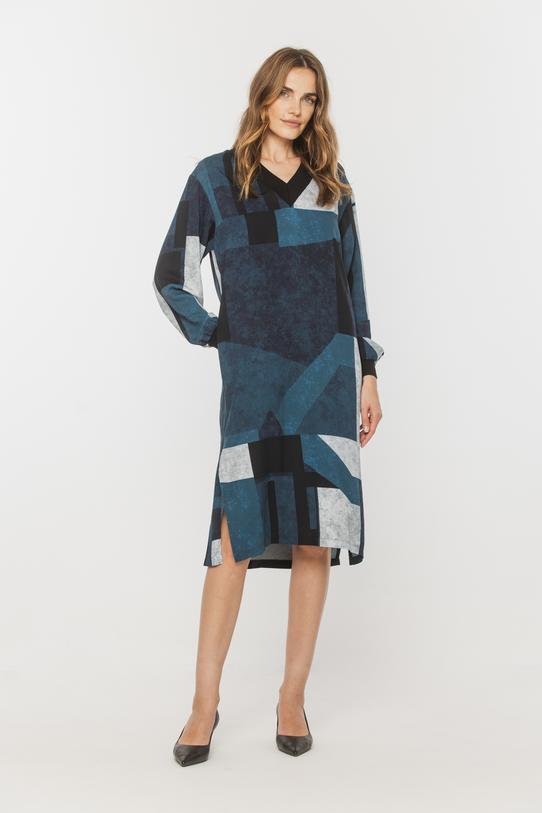 Wizualizacja Wygodna sukienka z rozcięciami i prostym kroju