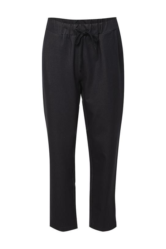 Wygodne spodnie z granatowej dzianiny bawełnianej - 1