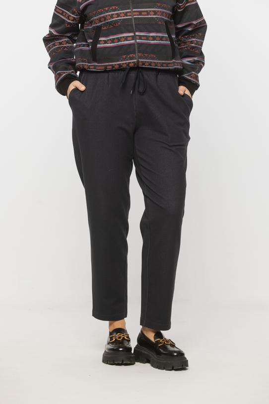 Wygodne spodnie z granatowej dzianiny bawełnianej - 2