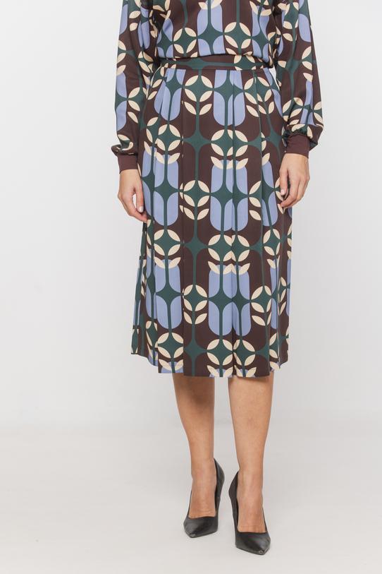 Wzorzysta spódnica z wiskozy o długości za kolano - 2