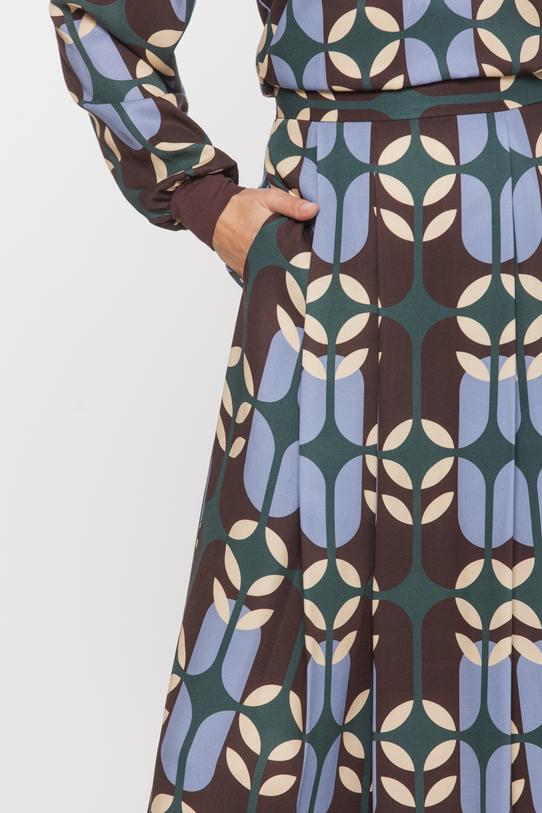 Wzorzysta spódnica z wiskozy o długości za kolano - 4