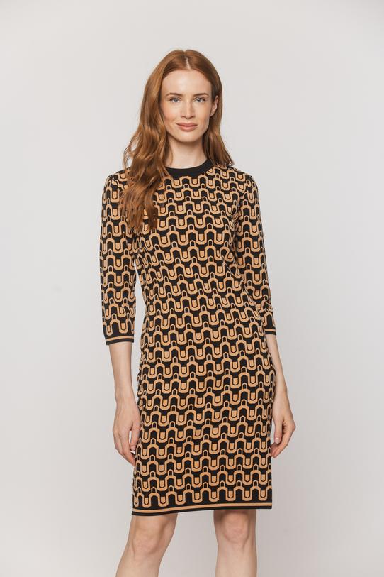 Patterned dress in a thick substantial knit - 1