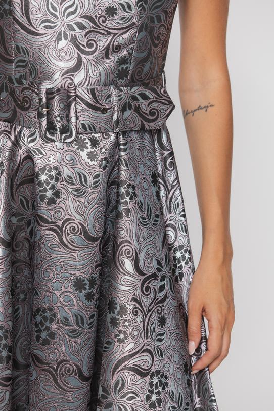Żakardowa wyjściowa sukienka z eleganckim połyskiem - 5
