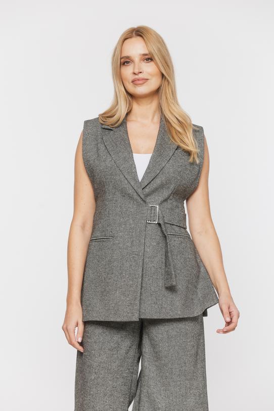 Zakładana kamizelka z klamerką i dodatkiem wełny - 2