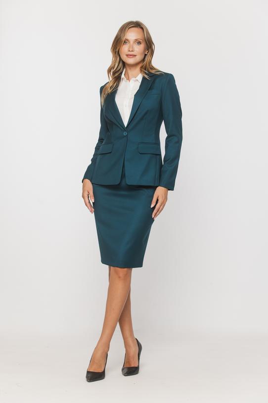 A green skirt made from suit fabric with a light lining - 2