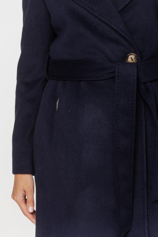 Jesienny płaszcz z wełny i alpaki w kolorze ciemnego granatu - 3