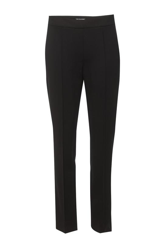 Zwężane eleganckie spodnie z czarnej dzianiny - 1