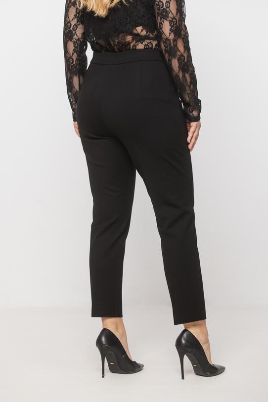 Zwężane eleganckie spodnie z czarnej dzianiny - 3