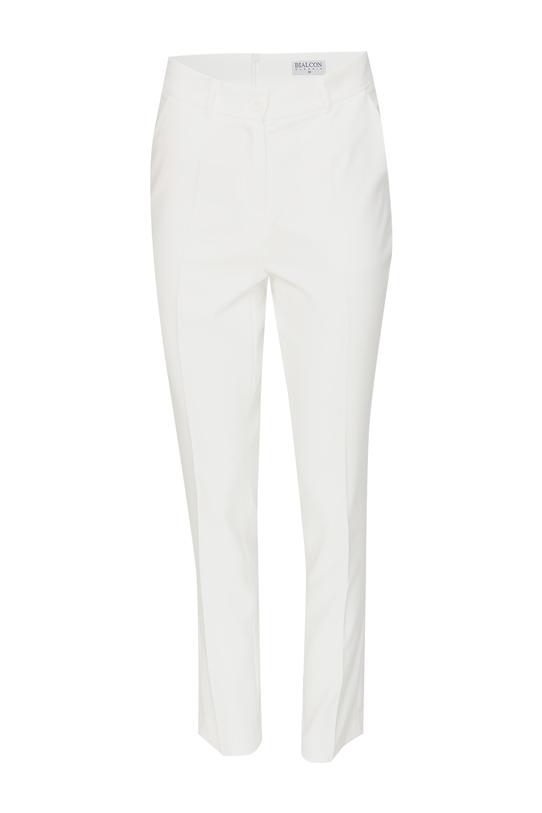 Zwężane jasne spodnie w kant o klasycznym fasonie - 1