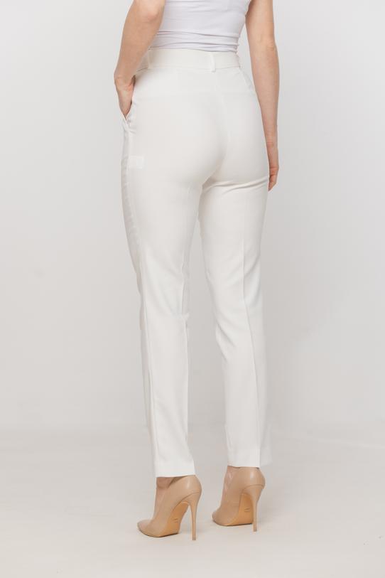 Zwężane jasne spodnie w kant o klasycznym fasonie - 3