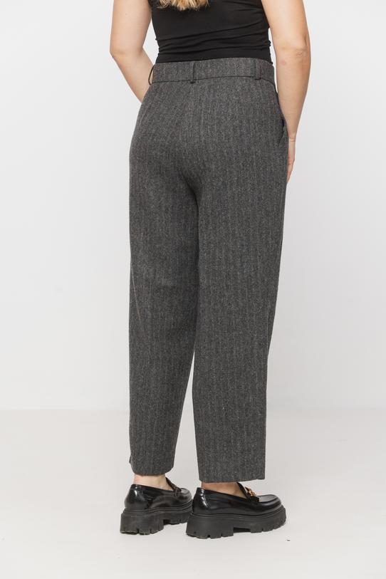 Zwężane spodnie w jodełkę z dodatkiem wełny - 4