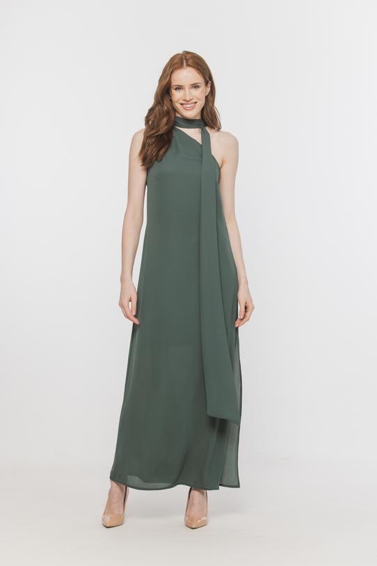 Wizualizacja Zwiewna asymetryczna sukienka z bocznym rozcięciem