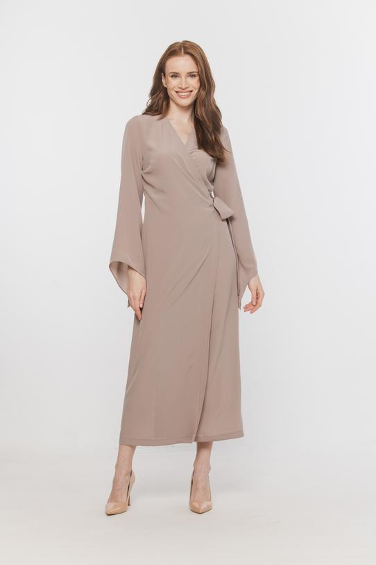 Wizualizacja Zwiewna kobieca sukienka z rozszerzanym rękawem