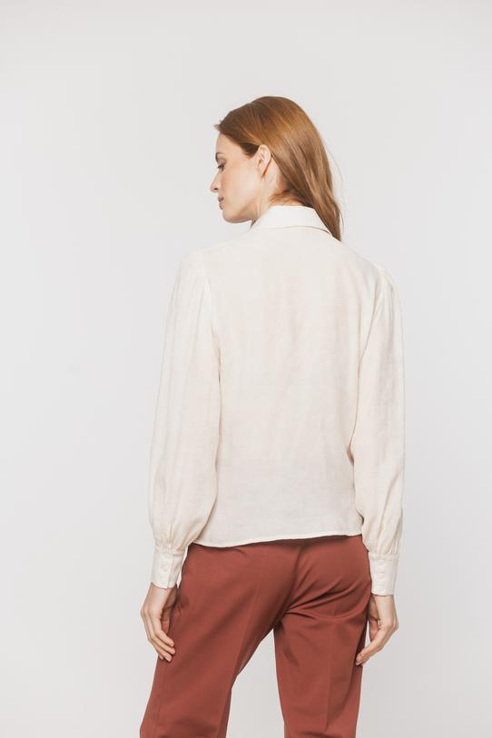 A light airy shirt made from textured cream-coloured viscose - 4