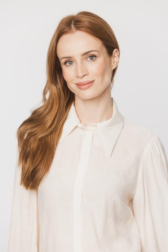 A light airy shirt made from textured cream-coloured viscose - 2