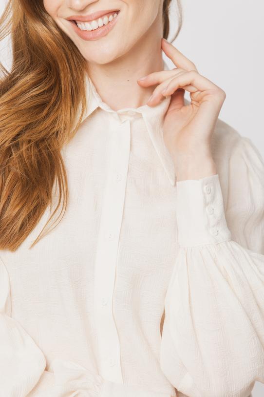 A light airy shirt made from textured cream-coloured viscose - 3