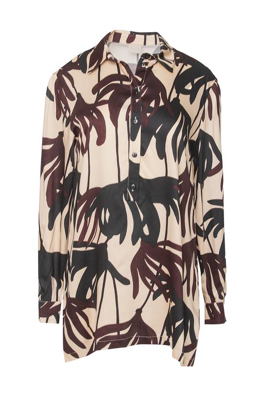 Zwiewna koszula z wiskozy z bocznymi rozcięciami - 1