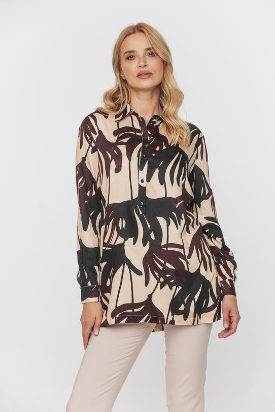 Zwiewna koszula z wiskozy z bocznymi rozcięciami - 2