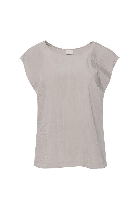 Zwiewna prosta bluzka w kolorze greige - 1