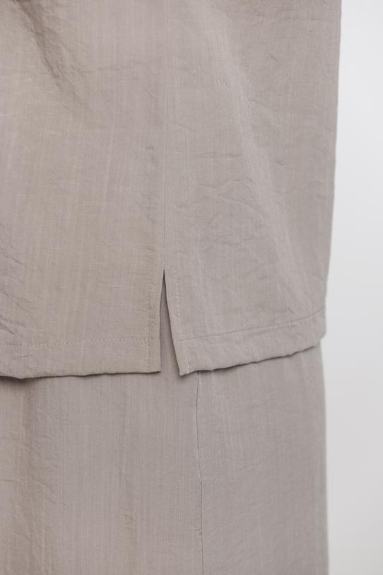 Zwiewna prosta bluzka w kolorze greige - 5