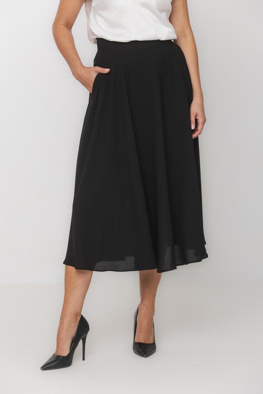 Zwiewna czarna spódnica midi o wizytowym charakterze - 2